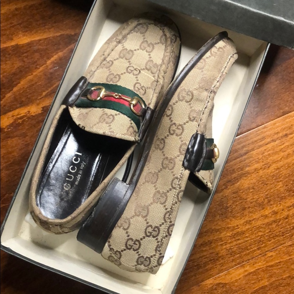 Gucci mocassini tessuto loafers logo